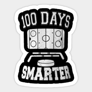 100 Days Smarter Hockey Sports 100Th Day Of School Teacher Sticker